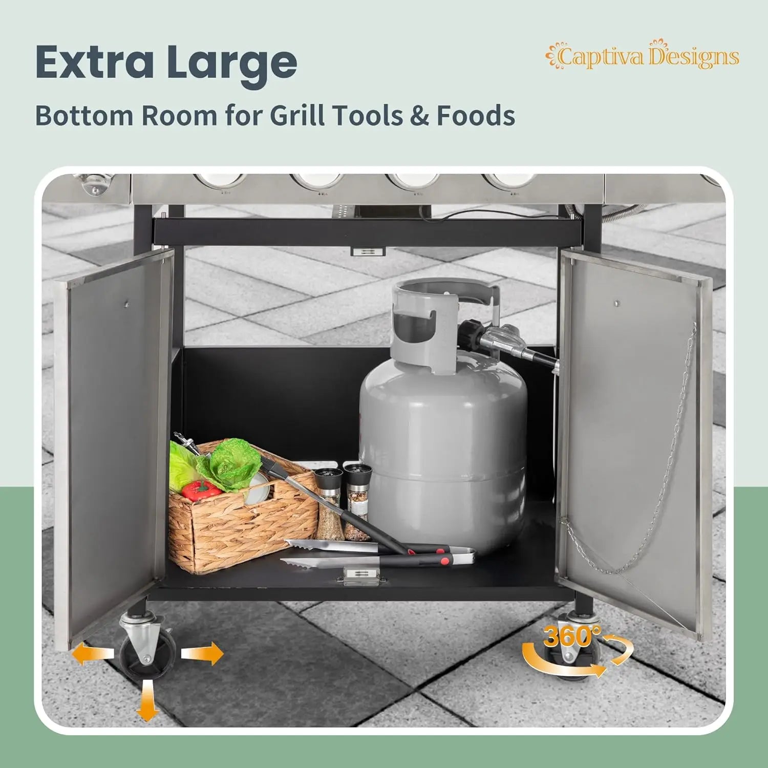 4-Burner Propane Gas BBQ Grill with Side Burner 42,000 BTU