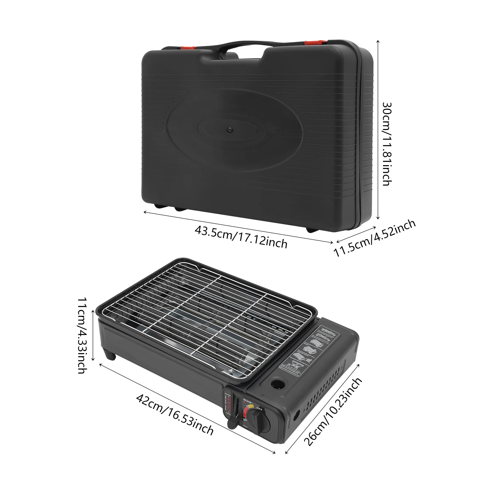 Portable Gas Barbecue Stove Camping with Carrying Case