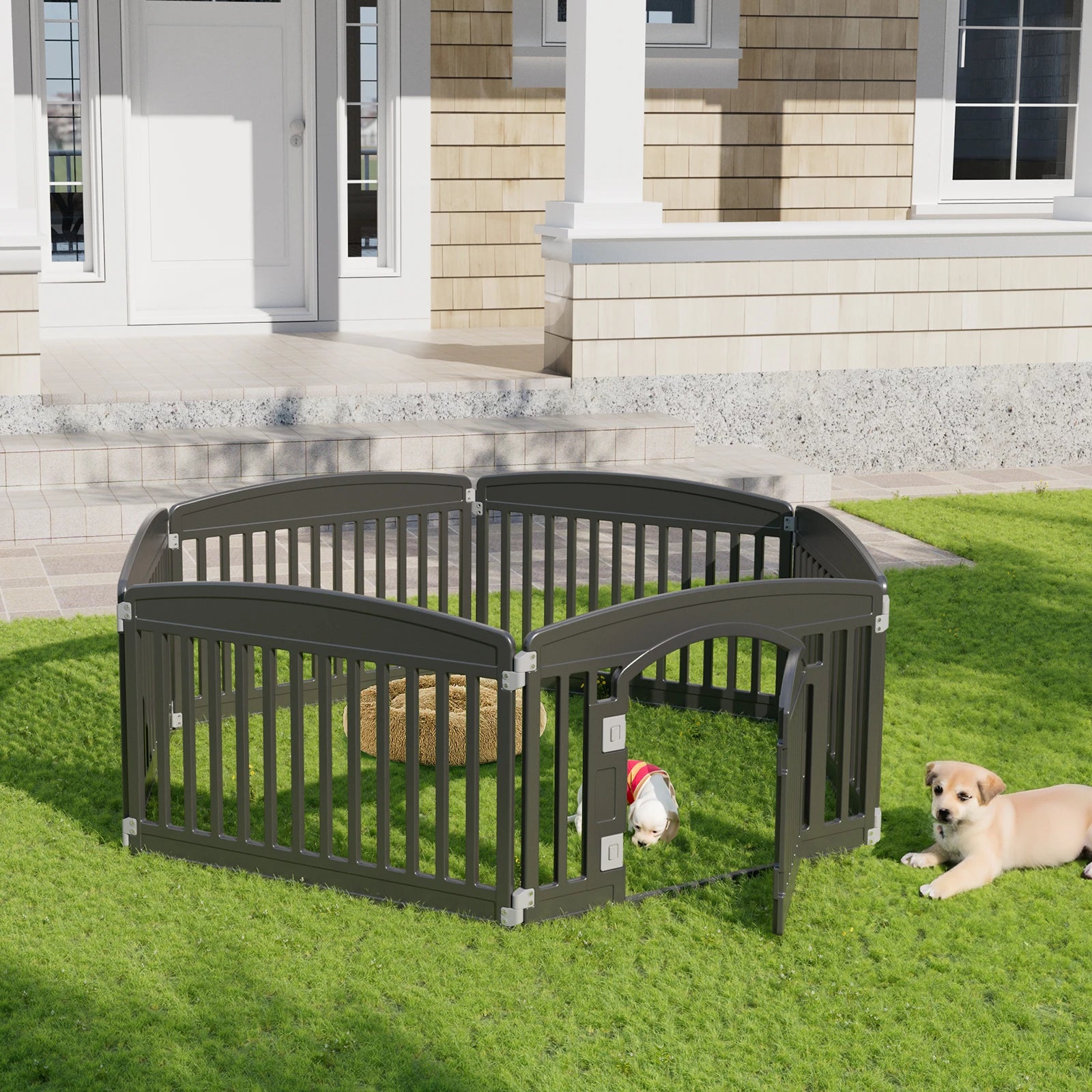 Plastic Dog Playpen 6 Panel 24IN Expandable Durable Fence