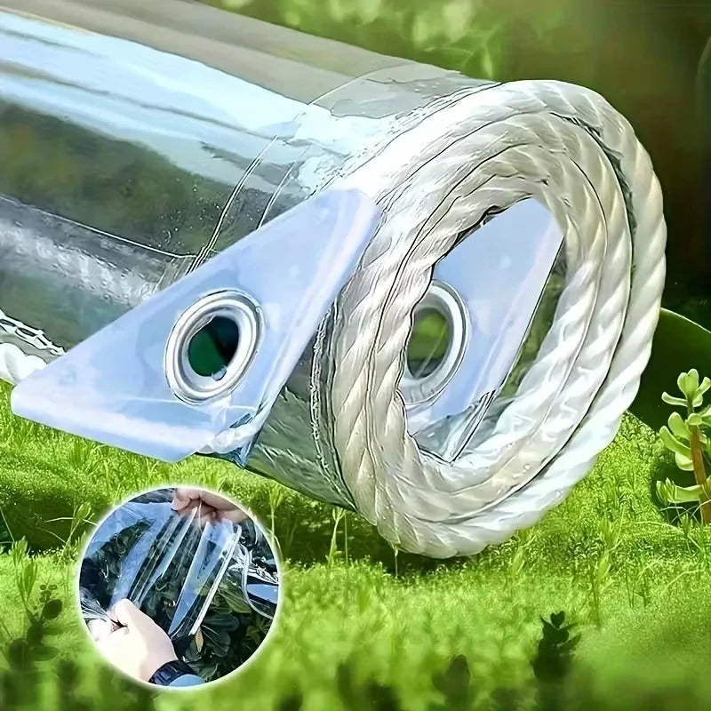Heavy Duty Waterproof Tarp 17.8 Mil Clear Vinyl Tarp with Grommets