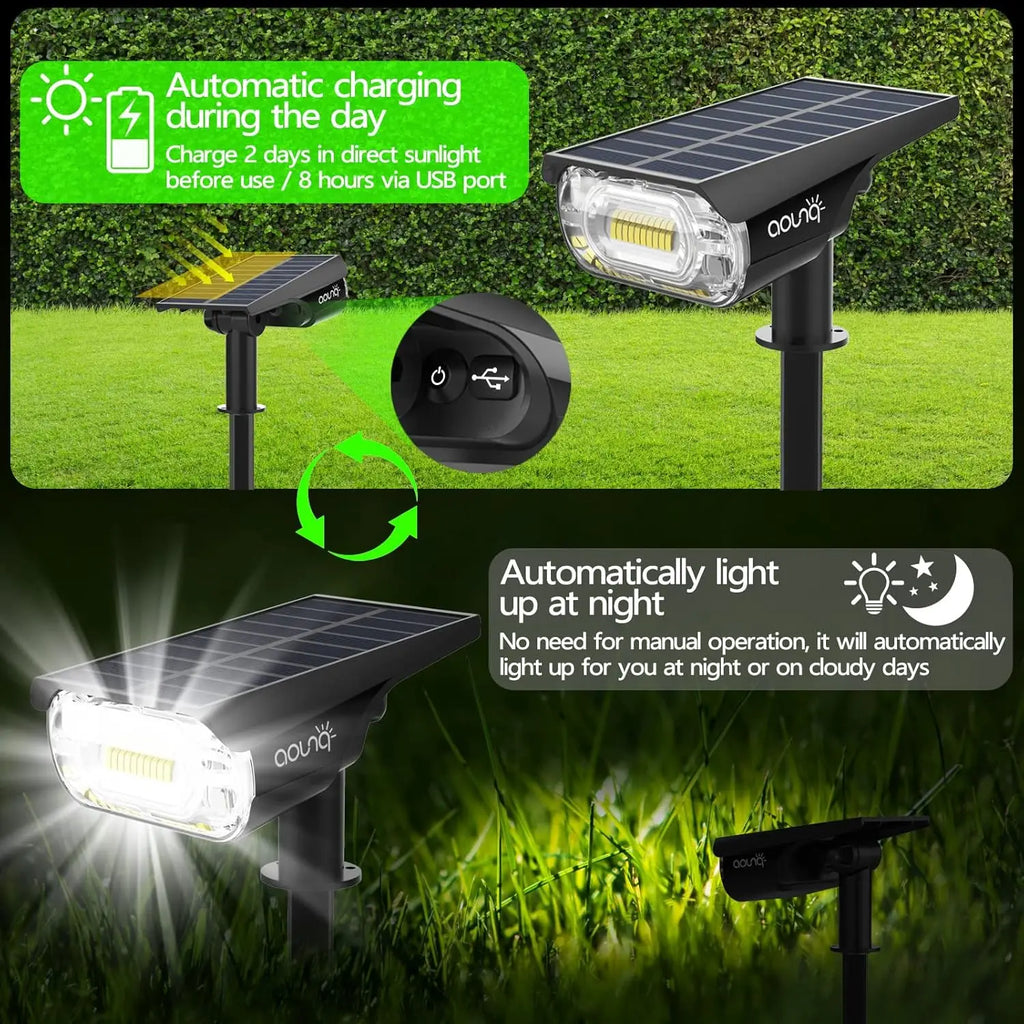 Solar Outdoor Pathway Lights 1000 Lumens, 64 LEDS