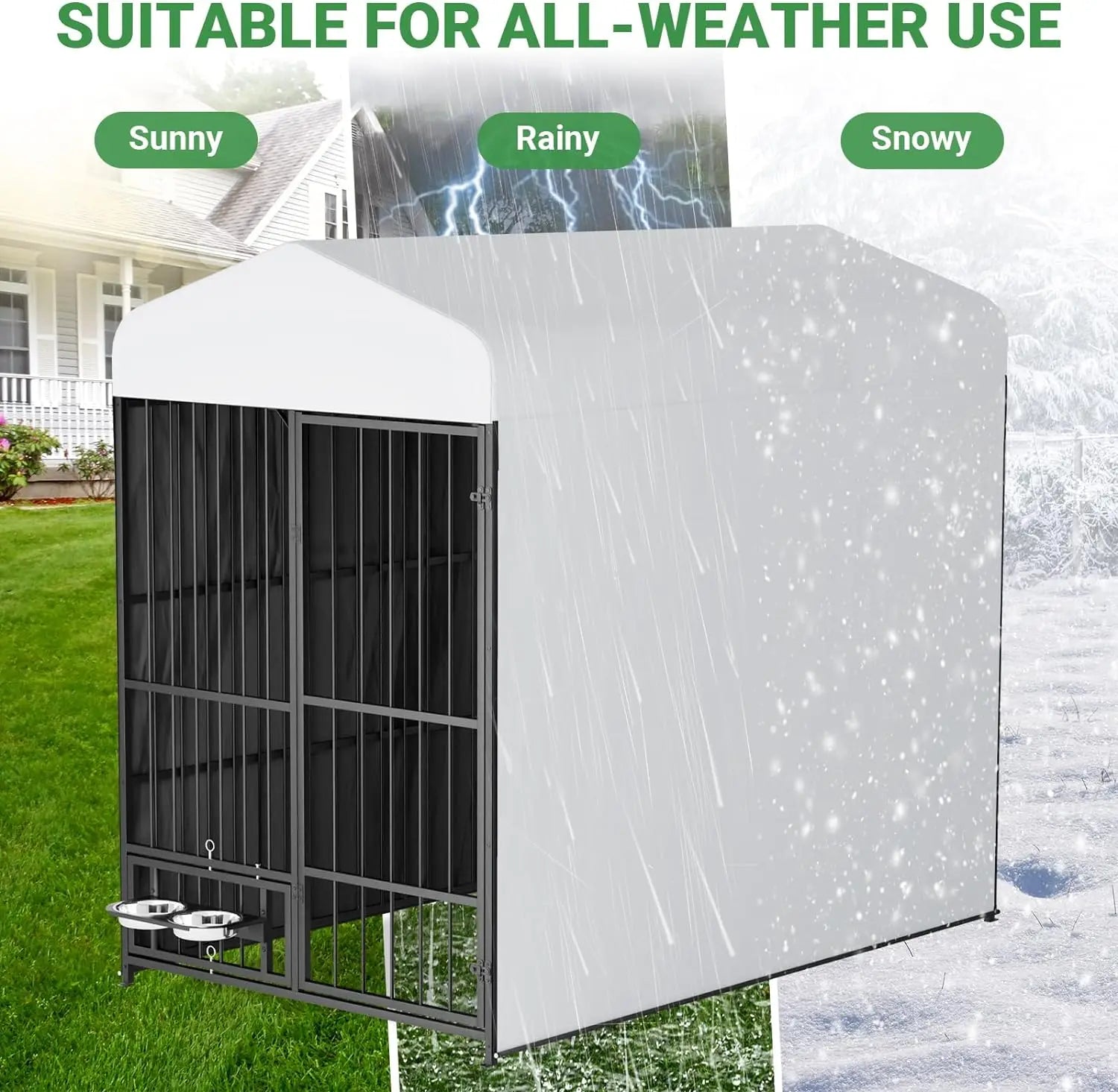 Large Dog Kennel Outside Heavy-Duty with Roof