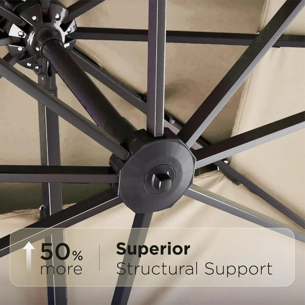 Cantilever Patio Umbrella 360° Rotation Rectangular Large Offset Umbrellas