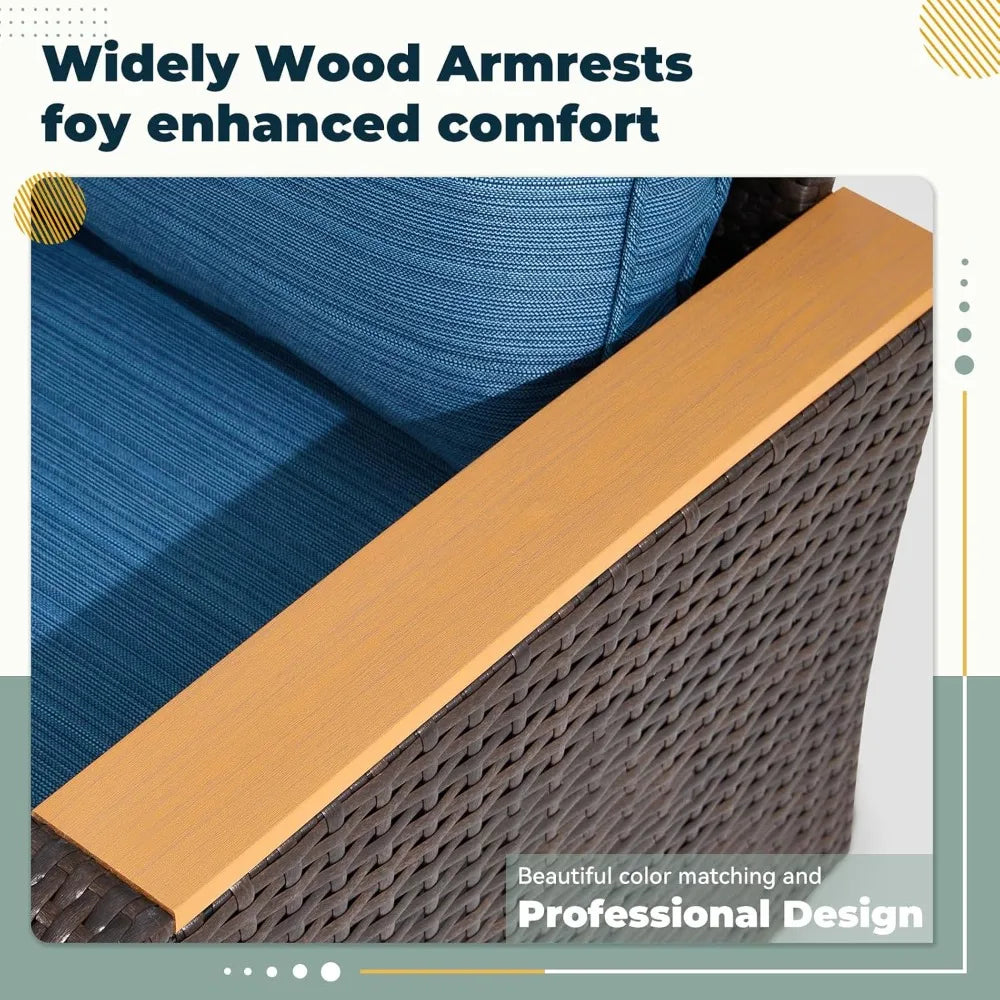 6 Pieces Outdoor Patio Set  with Swivel Chairs