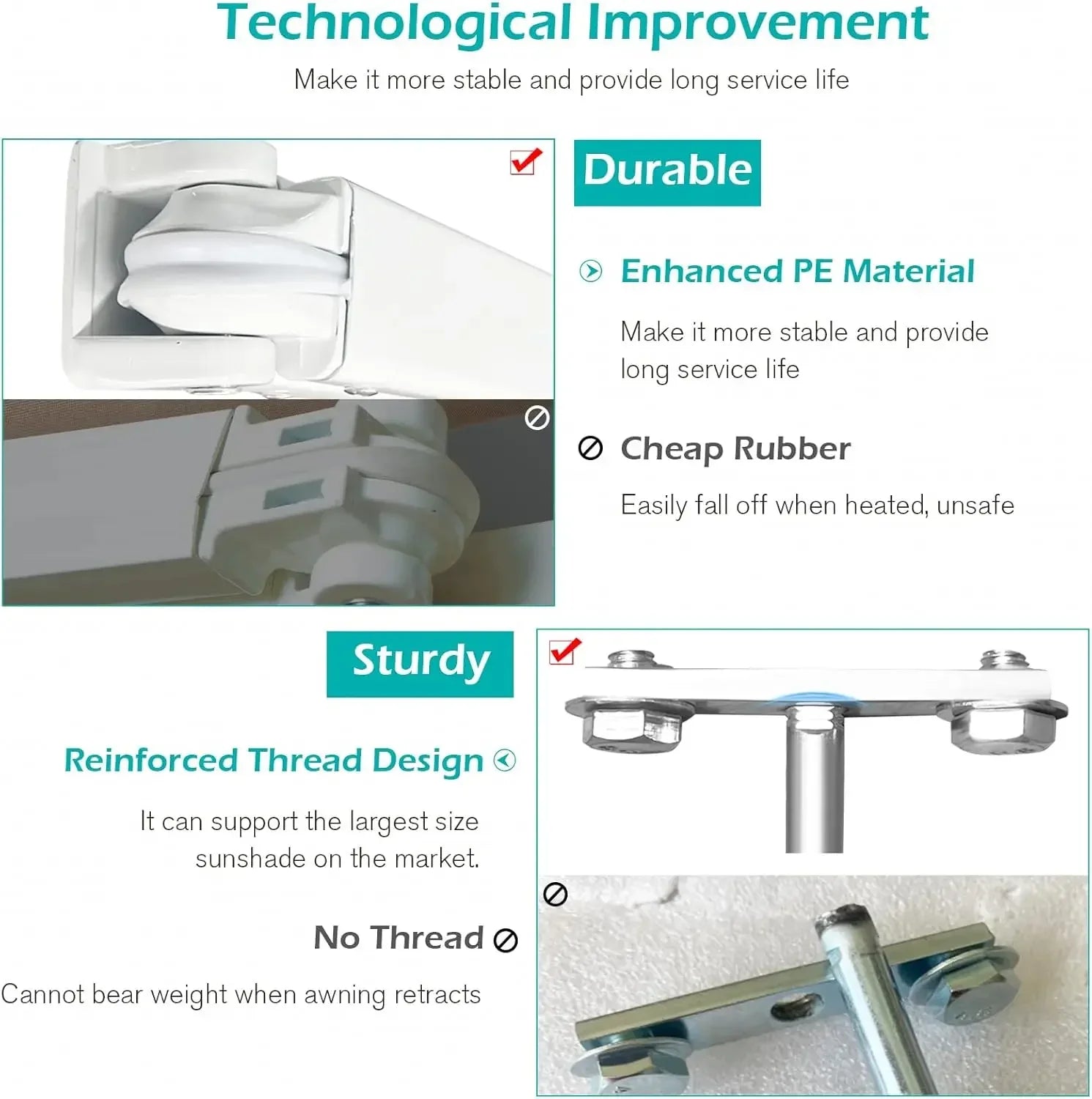 13'×10' Patio Awning Retractable Sun Shade Cover with Manual Crank