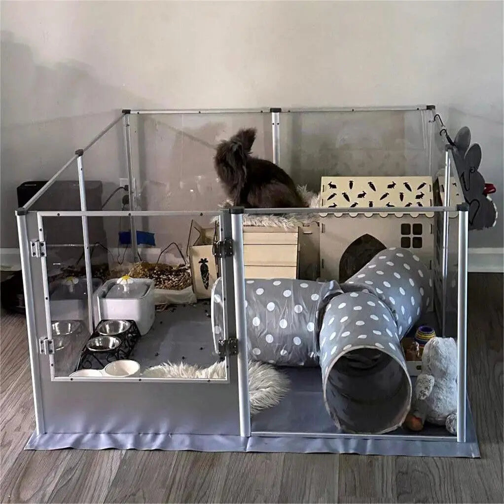 XXL Acrylic Dog Playpen Clear Exercise Enclosure