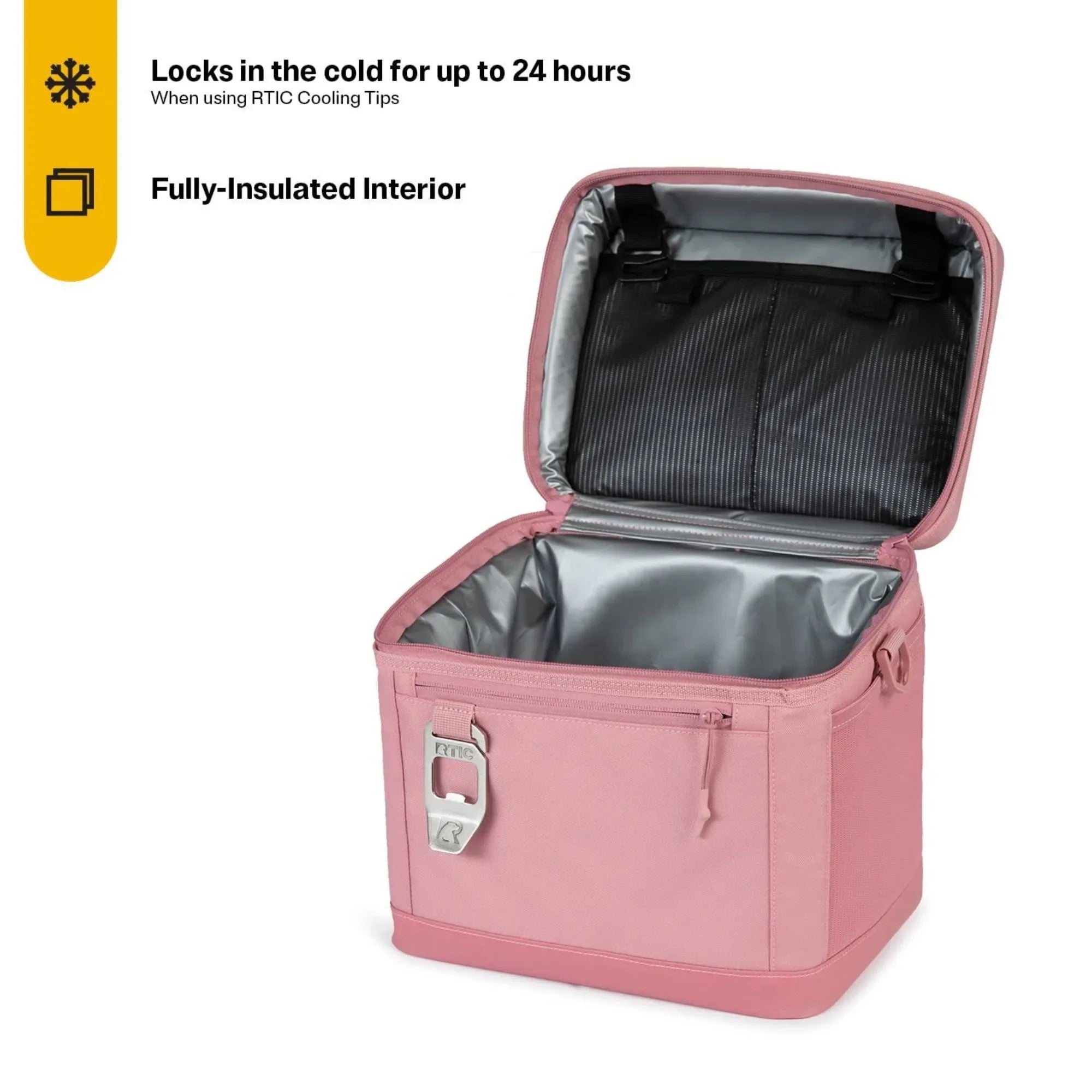 15 Can Everyday Cooler, 16 Qt Collapsible with Bottle Opener, Dusty Rose