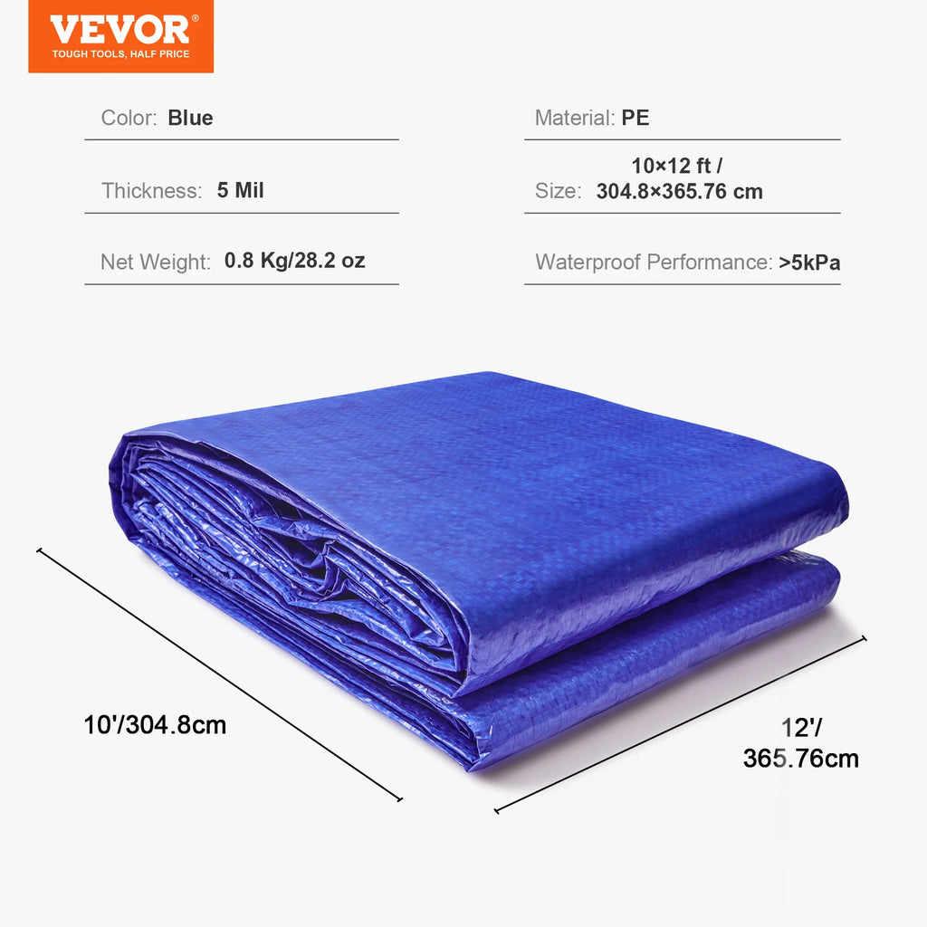 Heavy Duty Tarp Waterproof Tear Proof Poly Plastic Cover