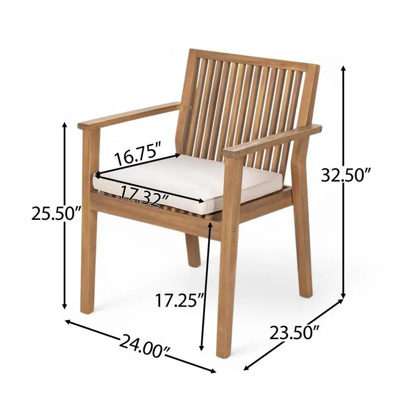 7-Piece Acacia Outdoor Dining Set - 70.75" Table