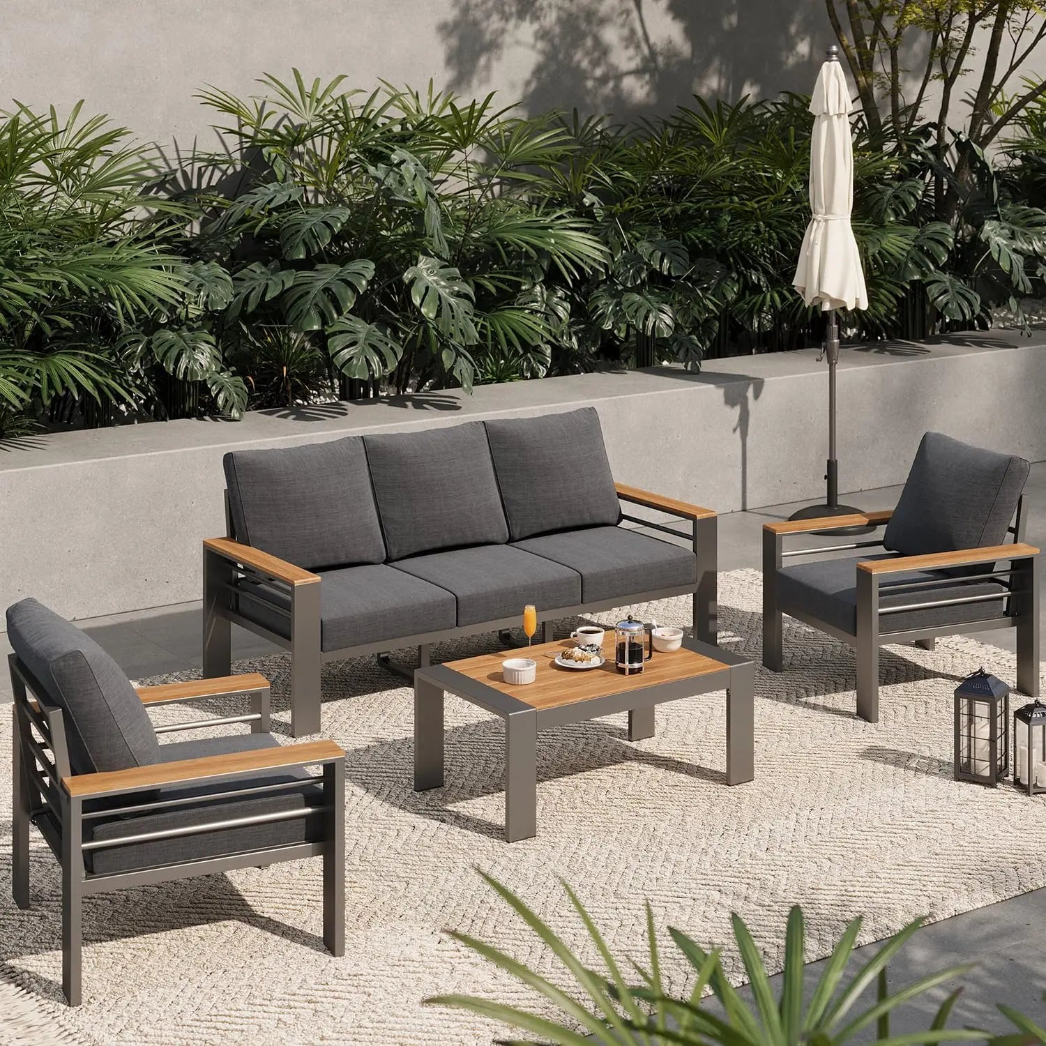 4 piece Aluminum Outdoor Patio Furniture Set