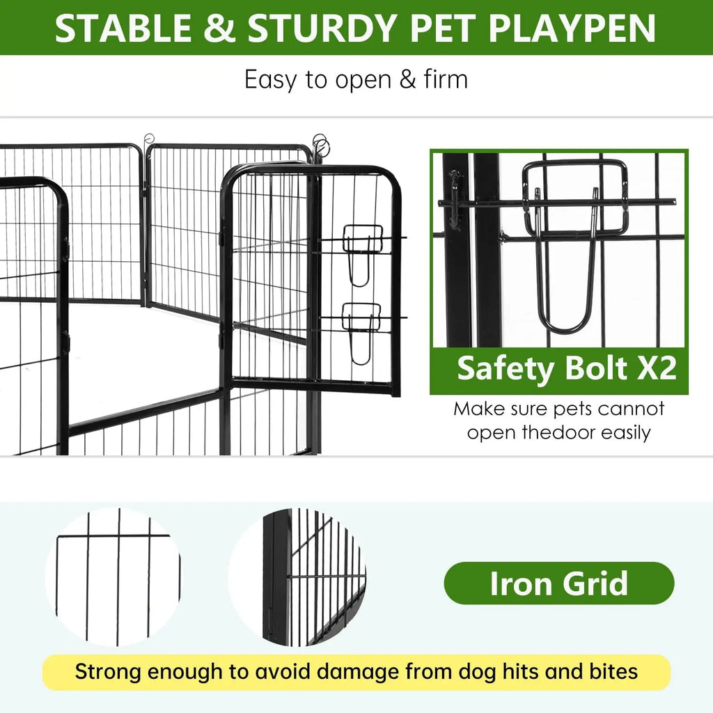 Dog Playpen 40 Inch 8 Panels Heavy Duty Metal