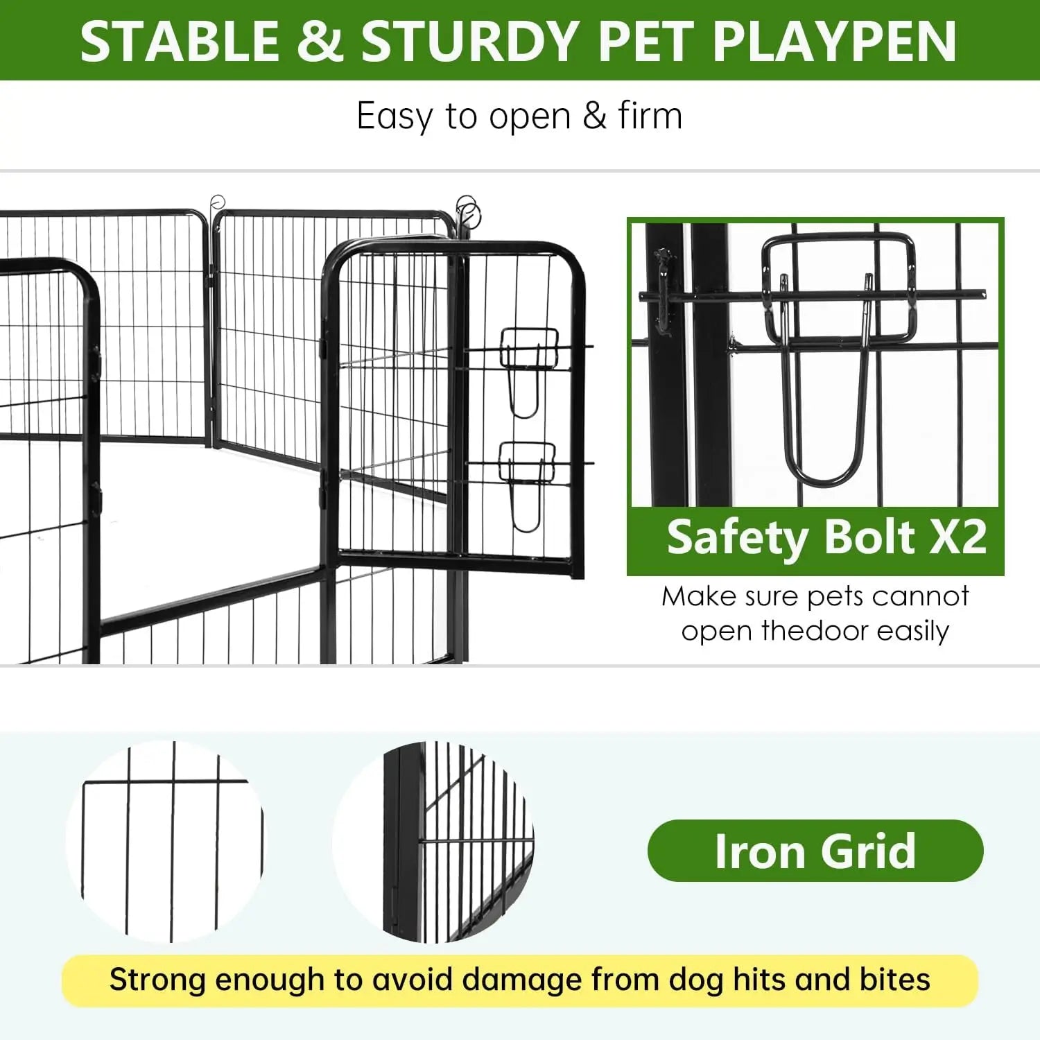 Dog Playpen 40 Inch 8 Panels Heavy Duty Metal