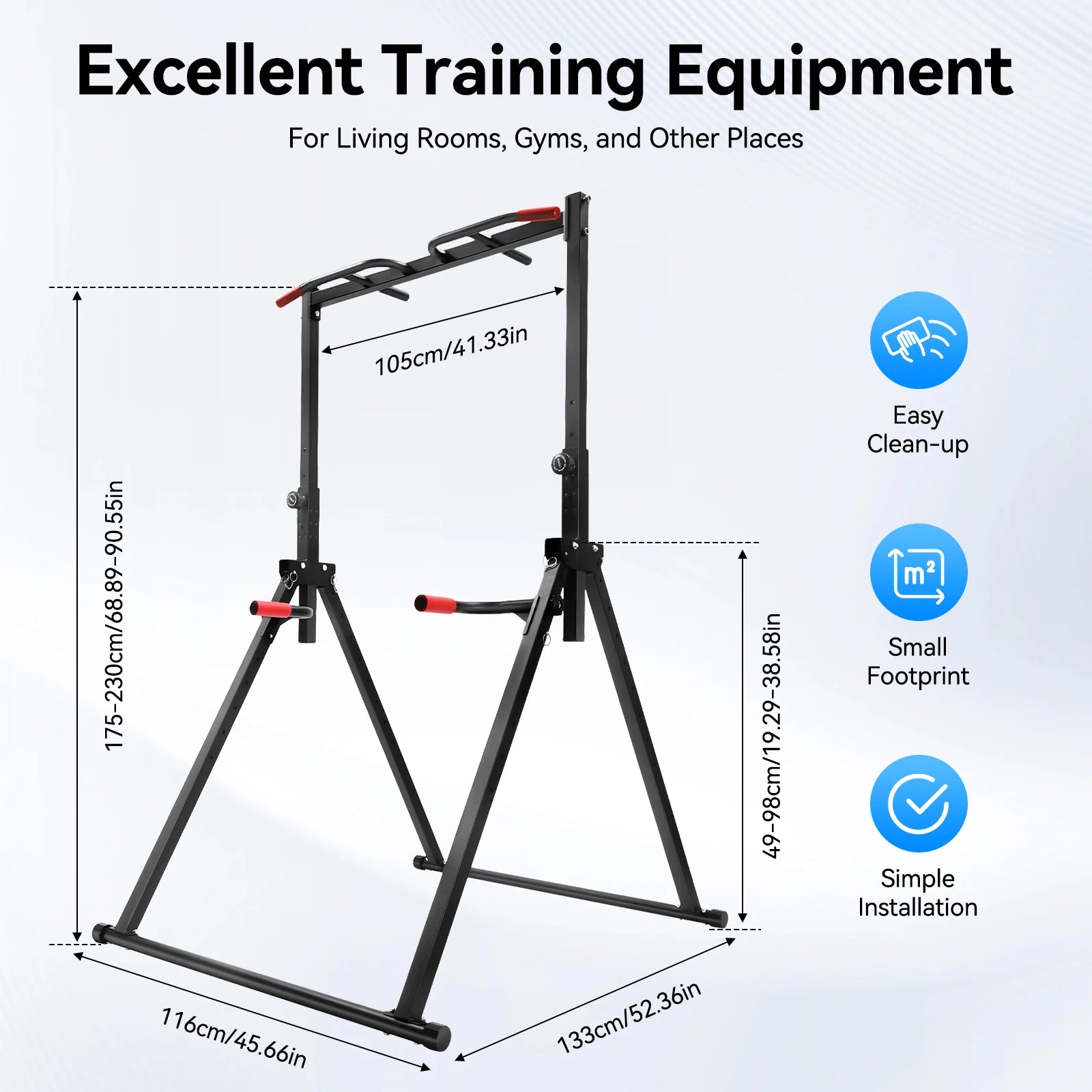 Adjustable Pull Up Bar, 200kg Load Foldable Home Gym