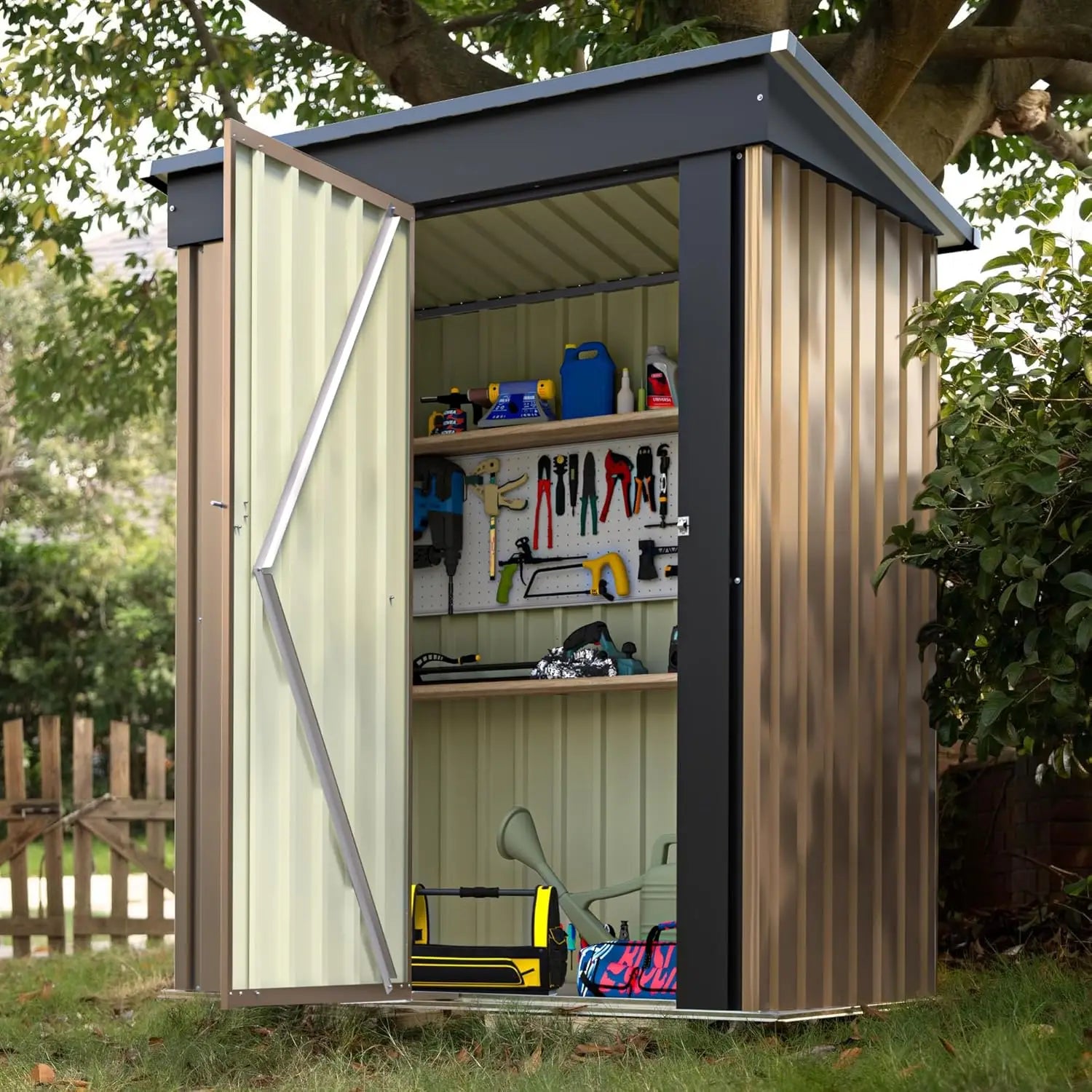 Outdoor Storage Shed 5 x 3 FT Lockable Metal Steel Anti-Corrosion Customized