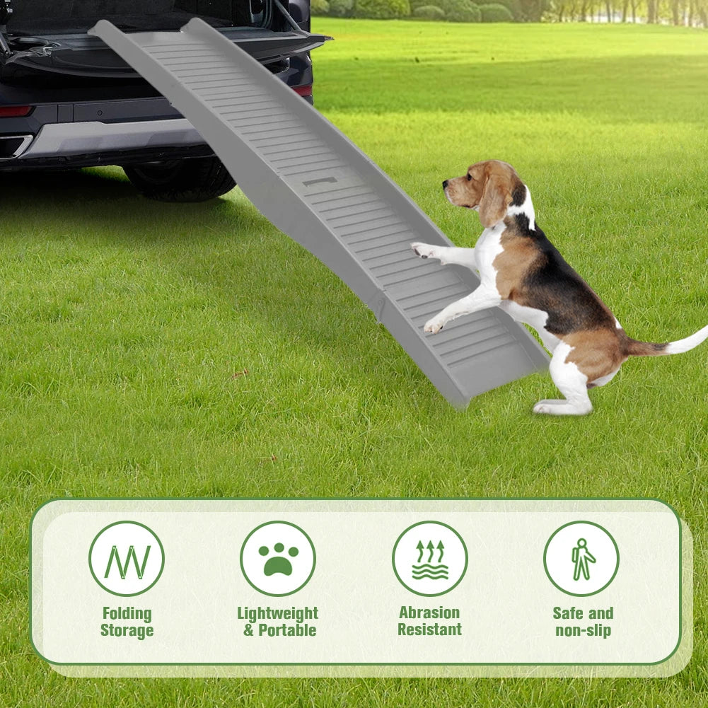 Folding Portable Pet Stair Ramp Non-Slip Rug Surface