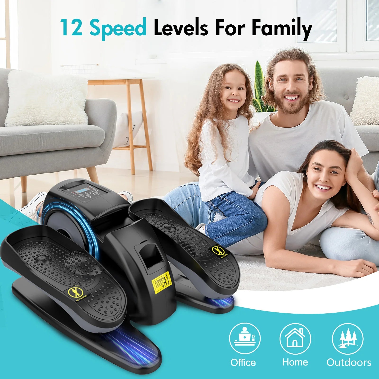 Under-Desk Elliptical Machine Portable Pre-Installed
