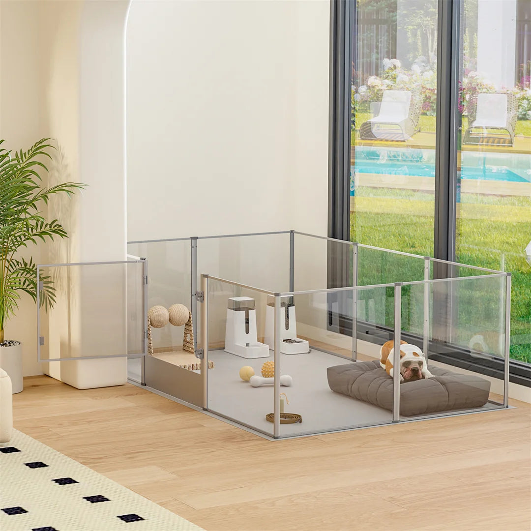 180cm Whelping Playpen Clear Acrylic Dog Exercise Fence