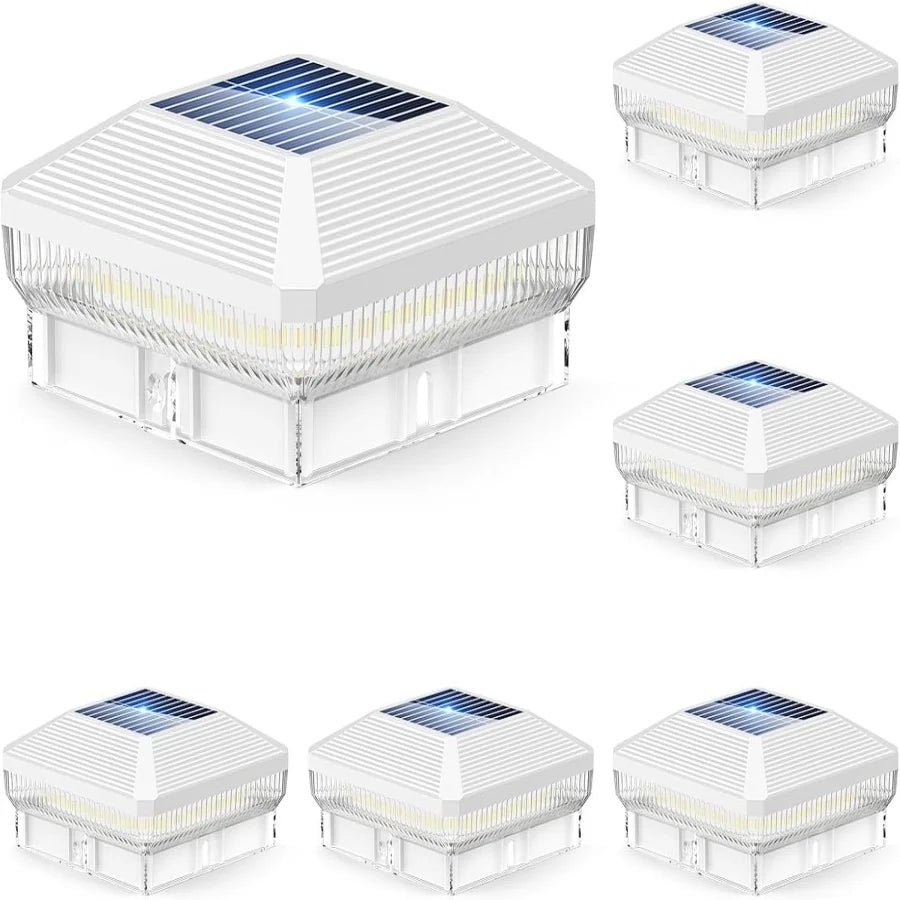 "Solar Post Cap 6/12-Pack, 40-LED 30-Lumen 4x4 Fence Lights"