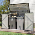 80 cu ft Metal Storage Shed with Garbage Can Organizer for 2 Bins