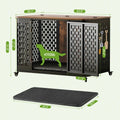 Dog Crate Pet Furniture with Cushion Wood Dog Kennel