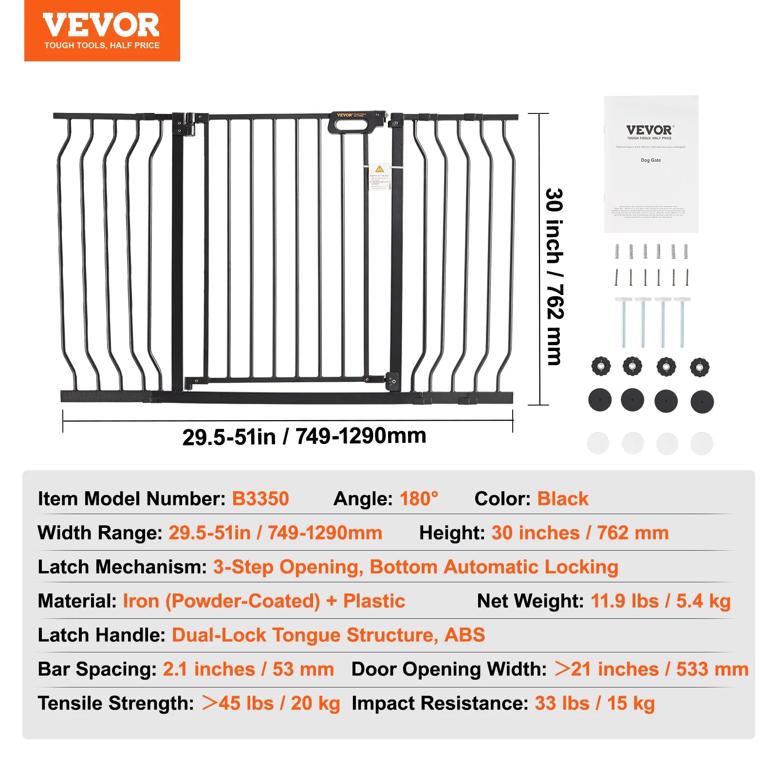 Baby Gate 28/30/36 Inches High Baby Gate