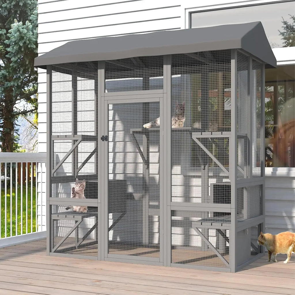 Catio Outdoor Cat Enclosure, Large House for Mutiple Cats