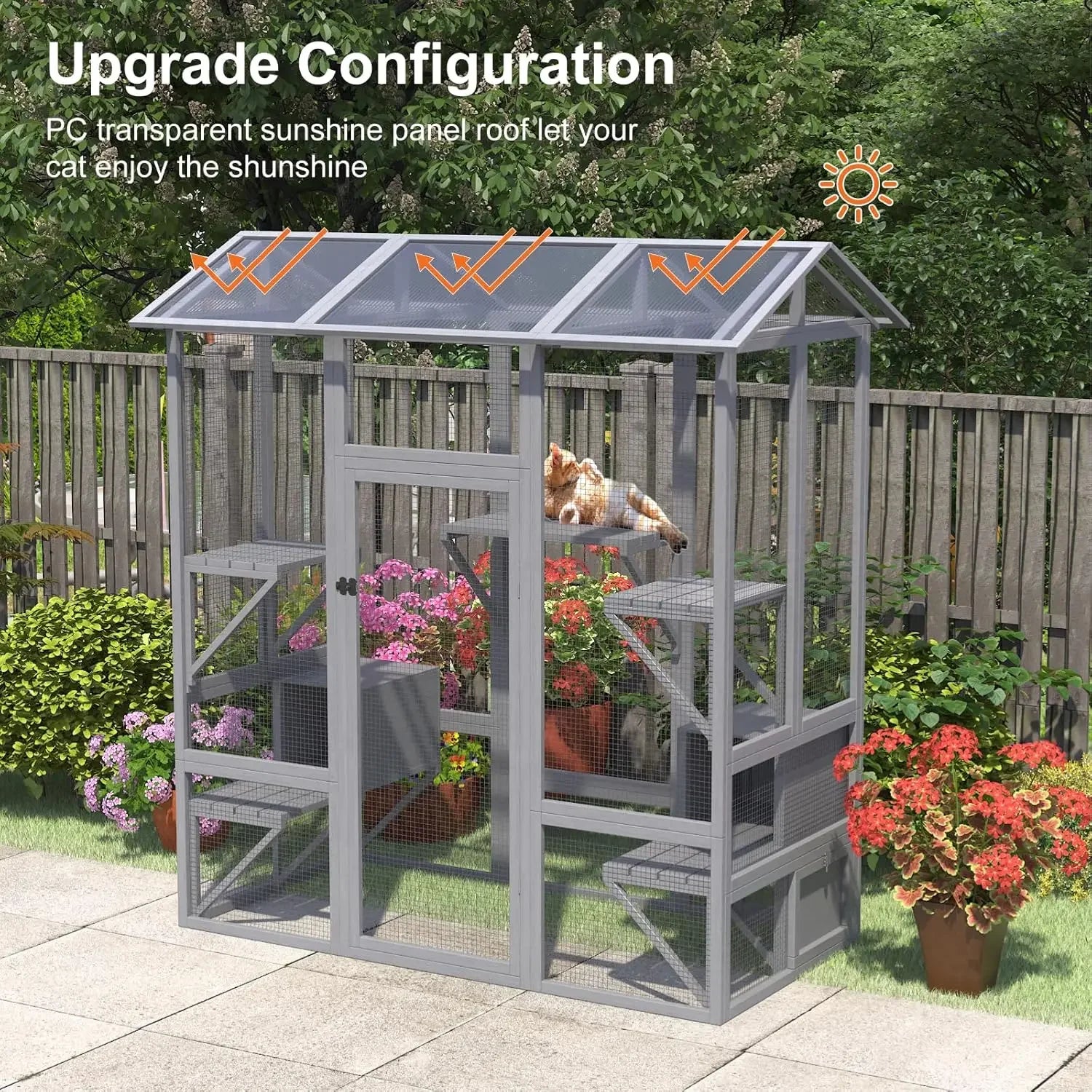 Catio Outdoor Cat Enclosure, Large House for Mutiple Cats