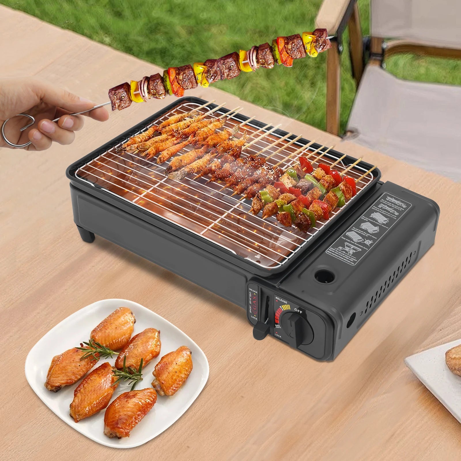 Portable Gas Barbecue Stove Camping with Carrying Case