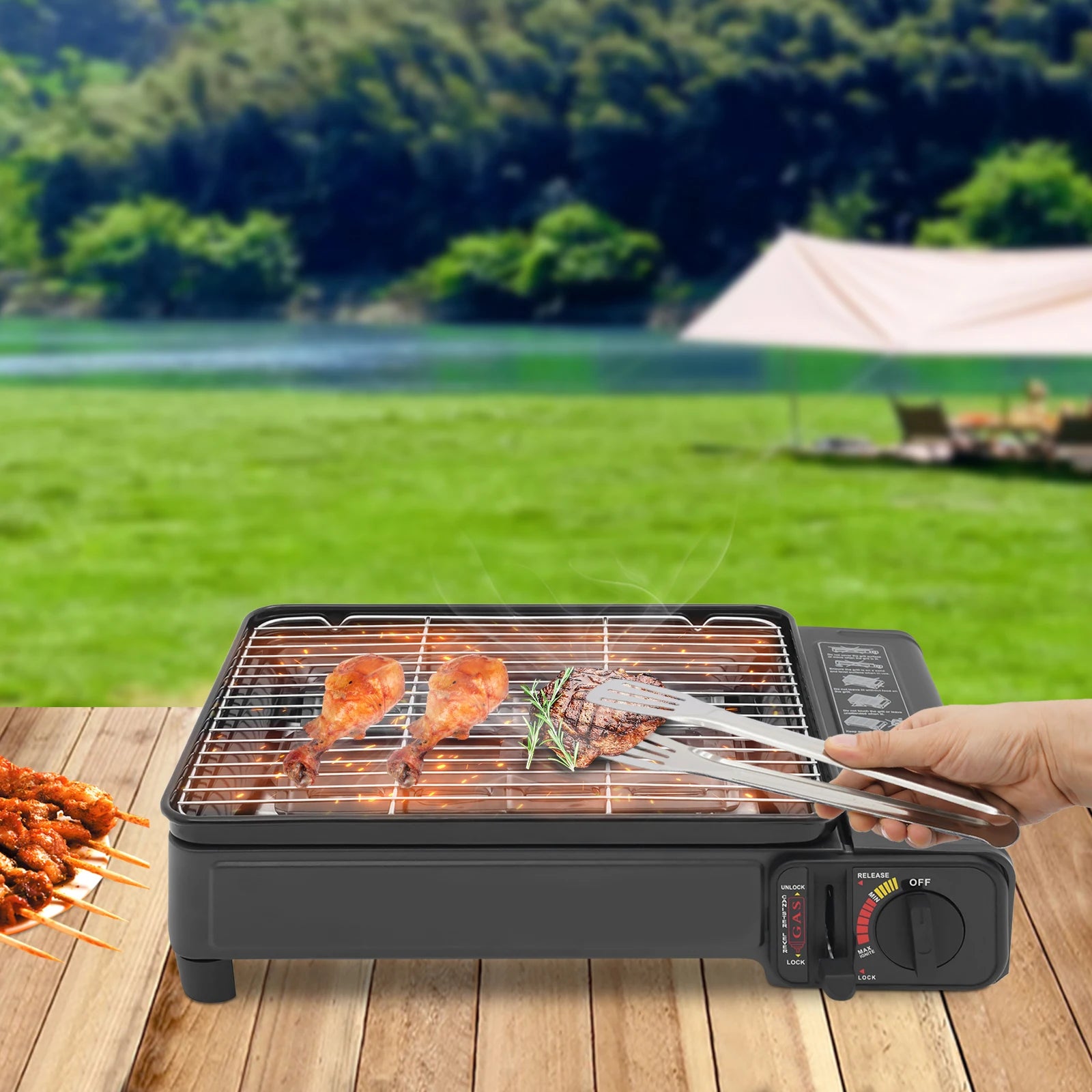 Portable Gas Barbecue Stove Camping with Carrying Case