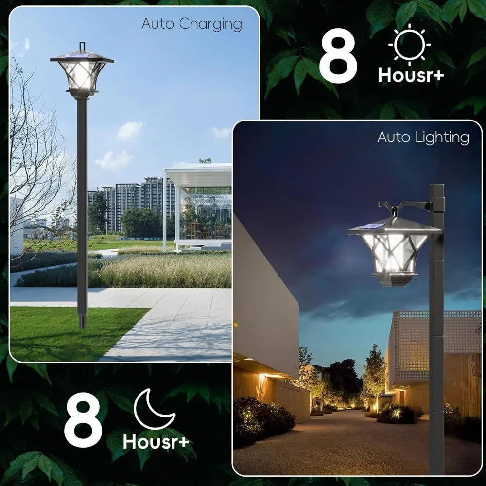 Solar Light Pole Waterproof Lamp Post Vintage Street Lights