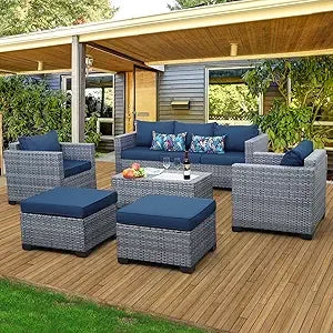 6 Pieces Wicker Outdoor Patio Set