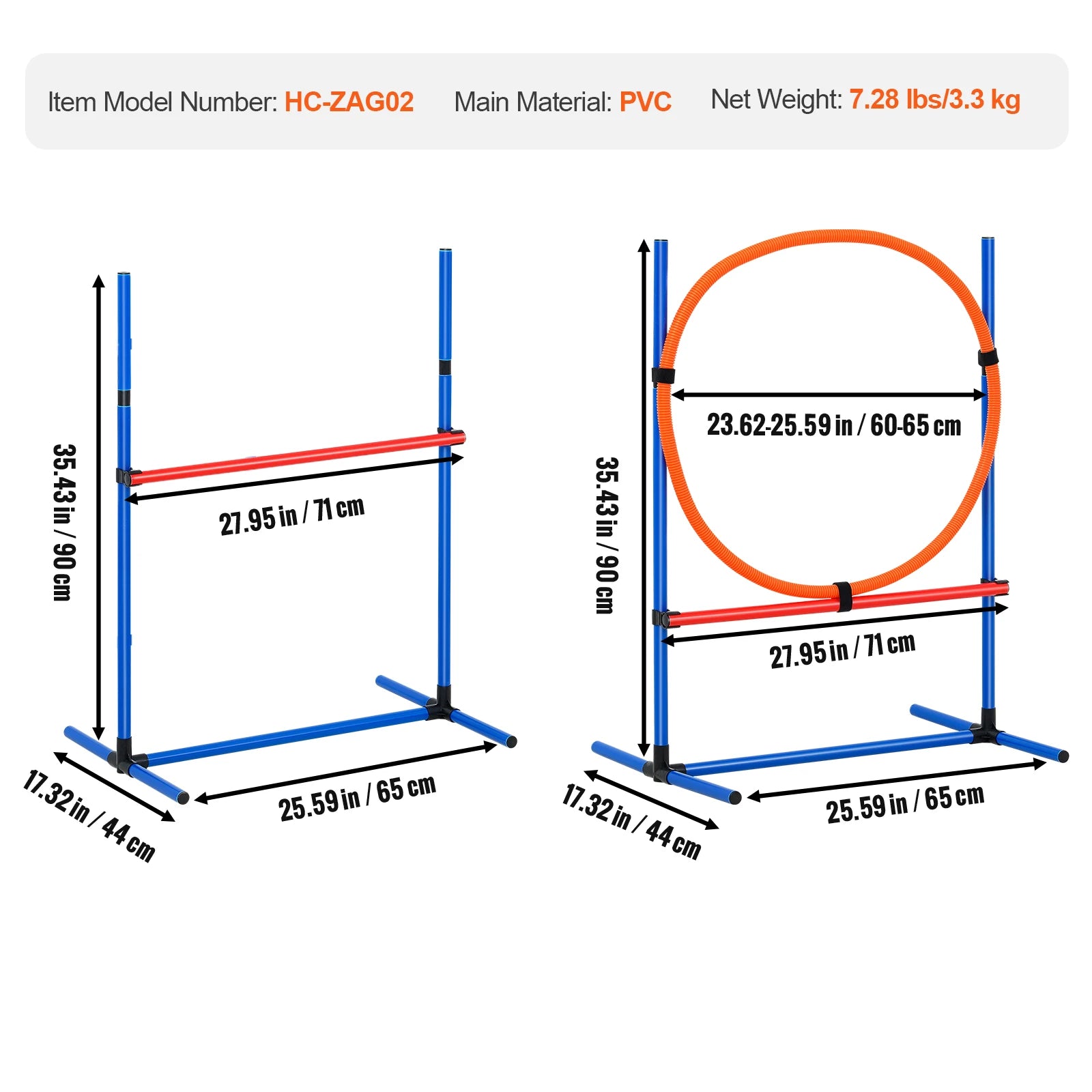 Dog Agility Training Equipment 4 PCS Set with Adjustable High