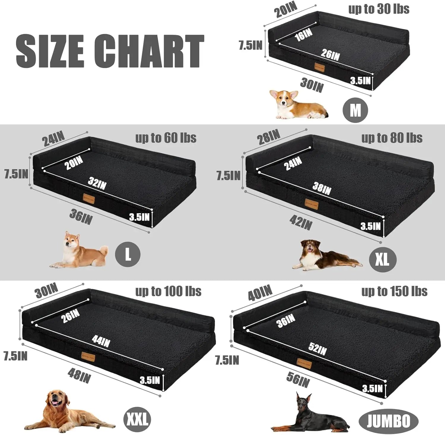 Extra Large Orthopedic Dog Bed 48x30 Inches