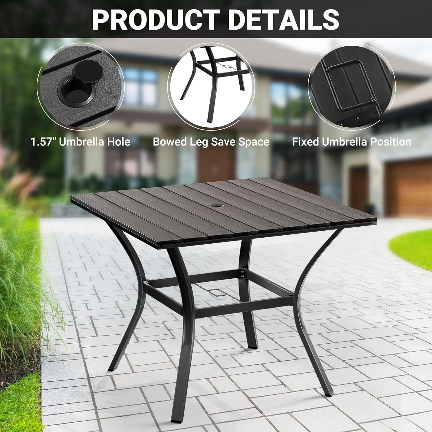 5 Piece Outdoor Patio Dining Set with 4 Swivel Chairs And Table