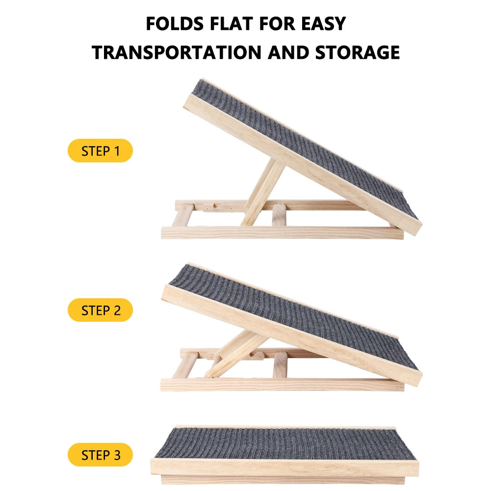 Dog Ramp Pet Wooden Ramp with Adjustable Height