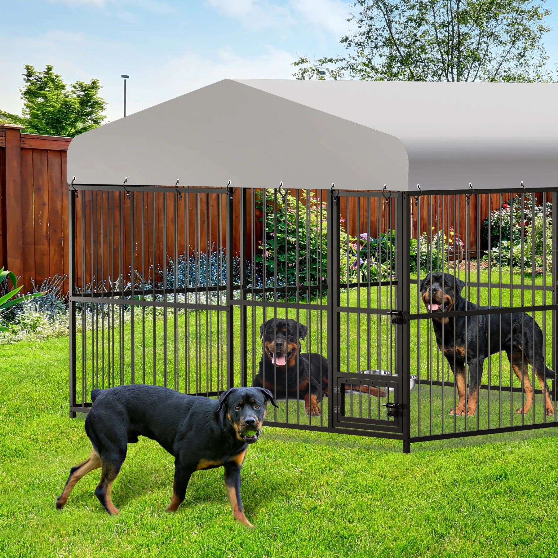 Large Dog Kennel Outside Heavy-Duty with Roof
