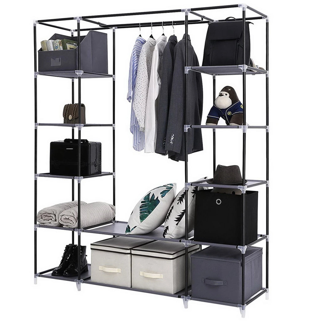 69" Portable Clothes Closet Wardrobe Storage Organizer