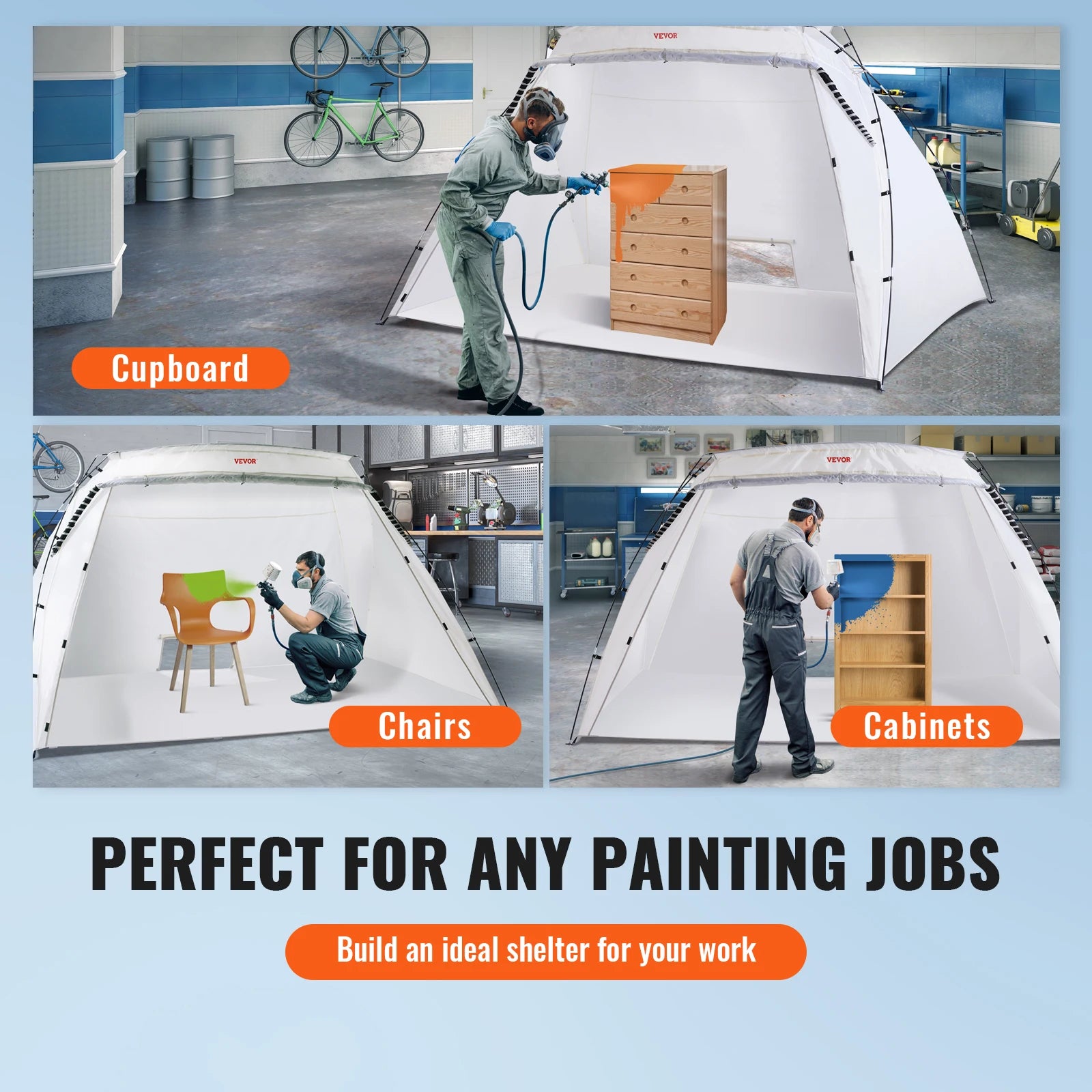 Portable Paint Booth Shelter Foldable Spray Painting Tent