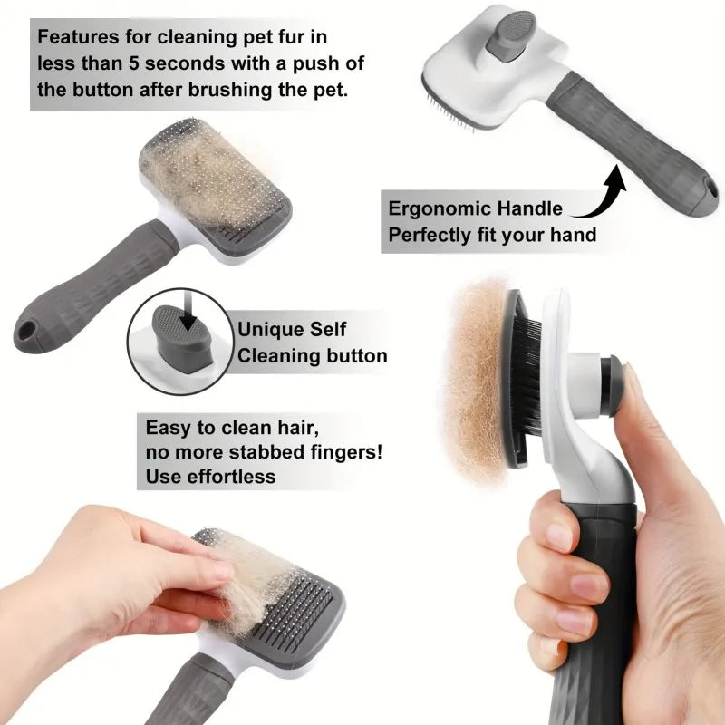 Dual-Use Dog & Cat Grooming Brush (20×10×5.5cm)