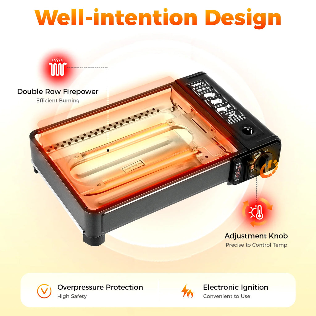 Portable Camping Grill Gas Stove Butane  For Traveling,