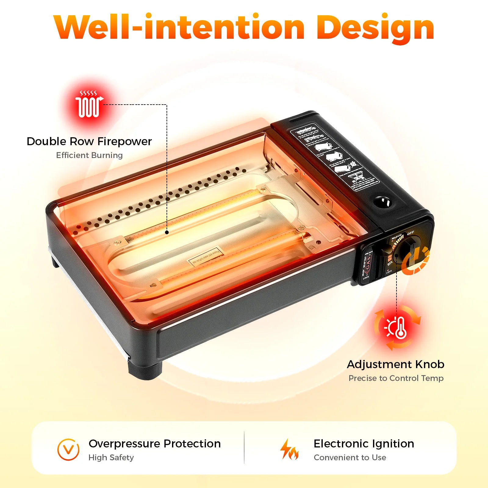 Portable Camping Grill Gas Stove Butane  For Traveling,