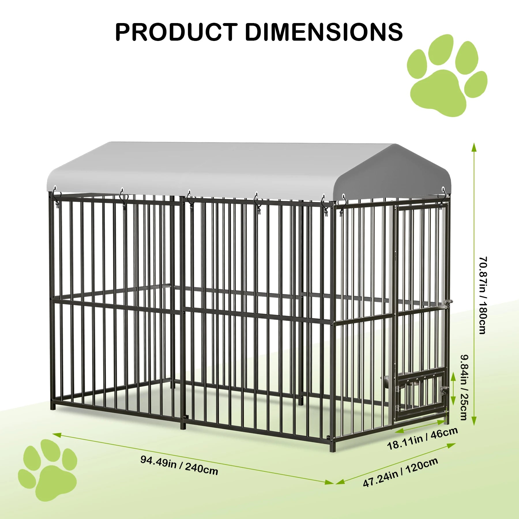 Large Dog Kennel Outside Heavy-Duty with Roof