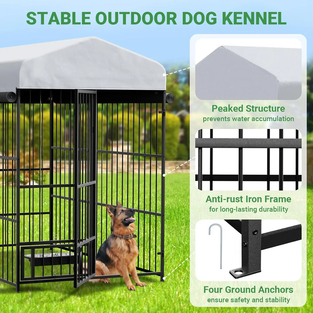 Large Dog Kennel Outside Heavy-Duty with Roof