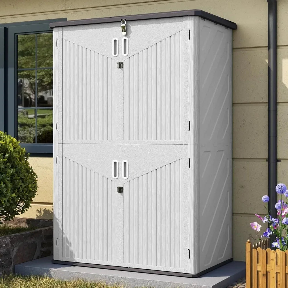 Outdoor Storage Shed, 64 Cu Ft Vertical Sheds with Floor