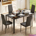 5 Piece Glass Dining Table & Chair Set