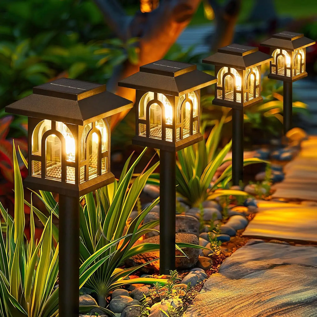 6/10 Pack Solar Pathway Lights Outdoor Auto On/Off