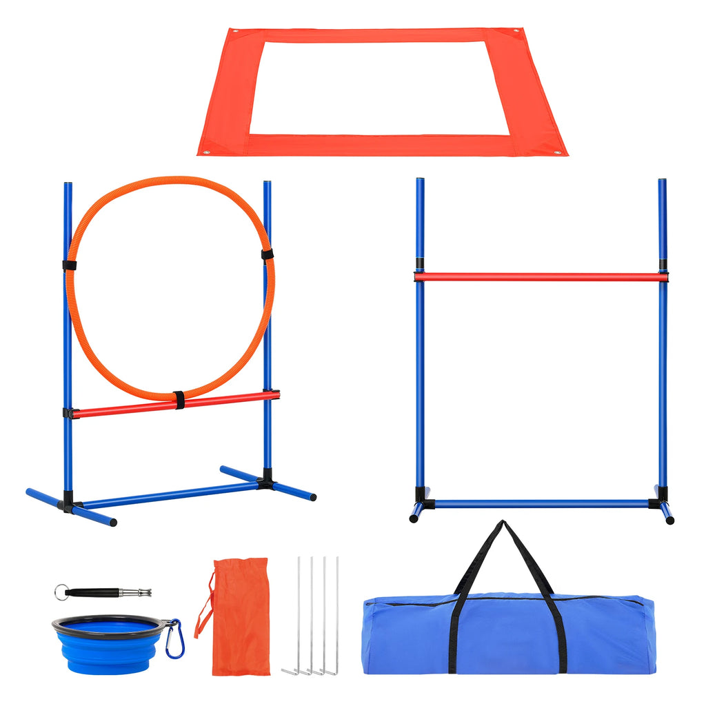 Dog Agility Training Equipment 4 PCS Set with Adjustable High