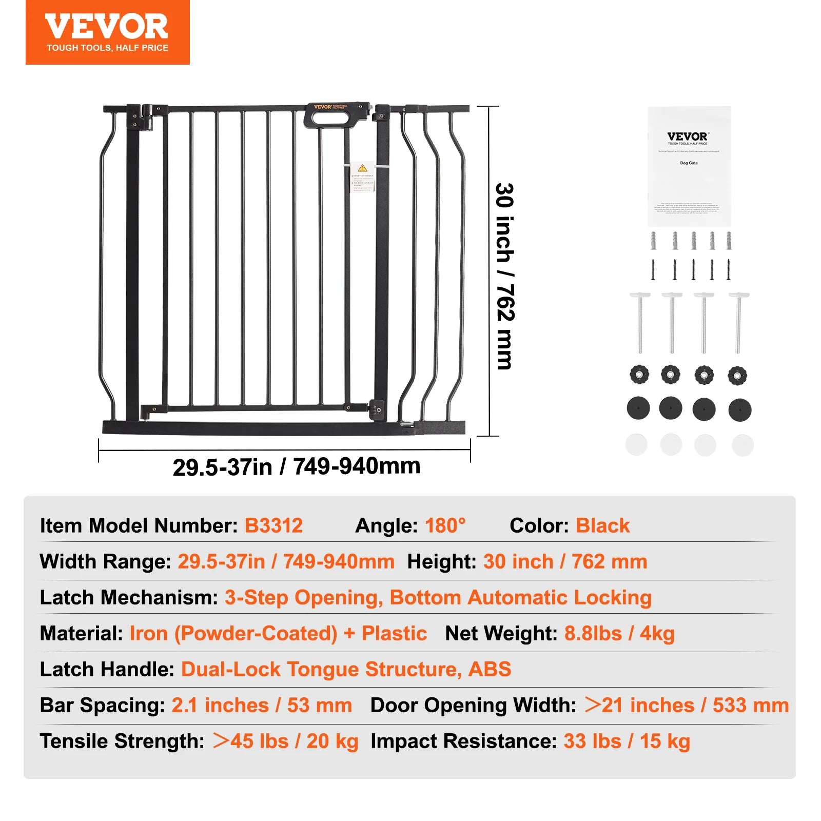 Baby Gate 28/30/36 Inches High Baby Gate