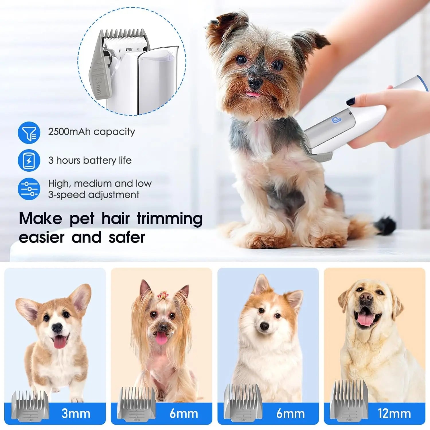 Professional Grooming Kit with Suction For Dogs &Cats