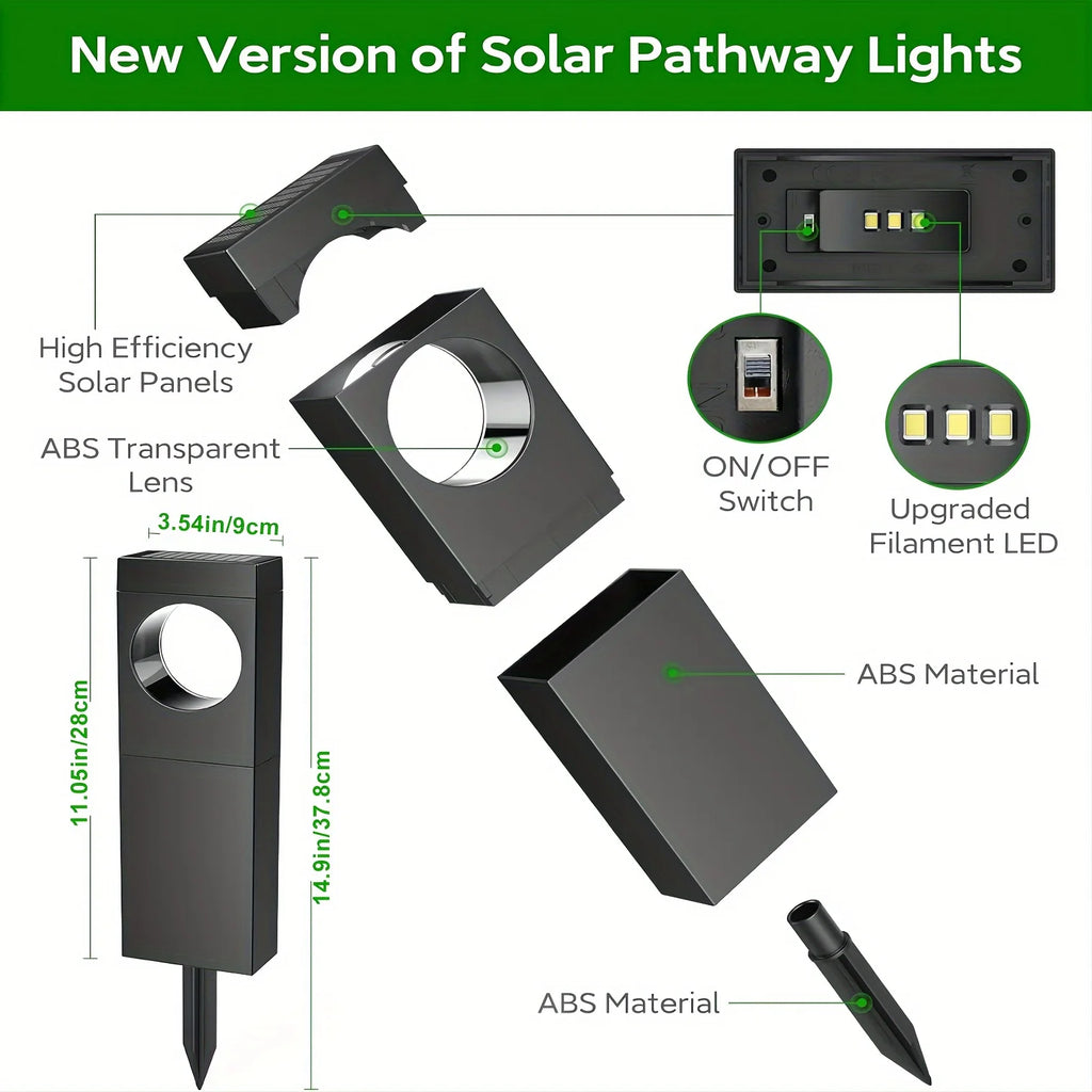 4/6 Pack Super Bright Solar LED Pathway Lights